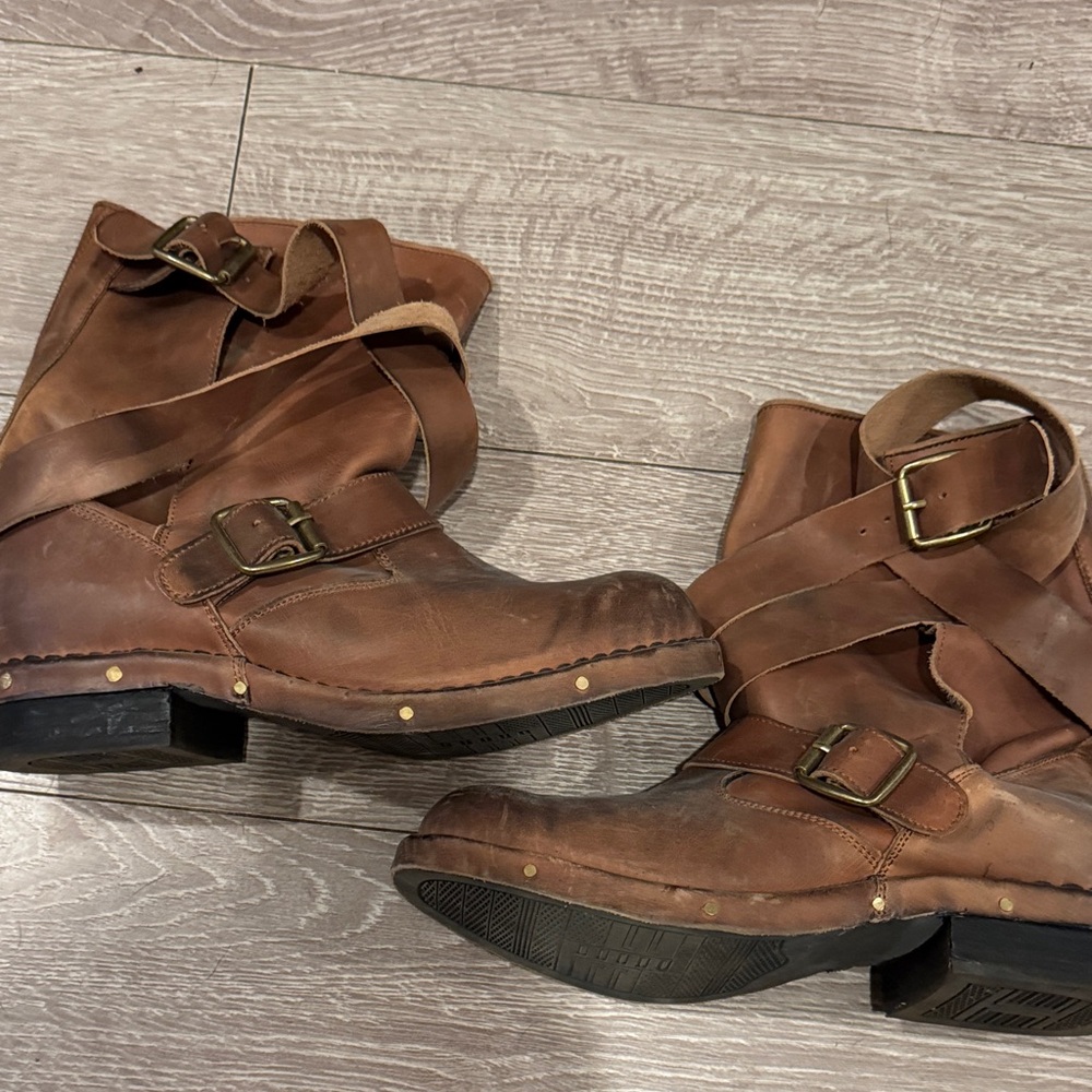 Jeffrey Campbell Brit Wrap Brown Leather Boots